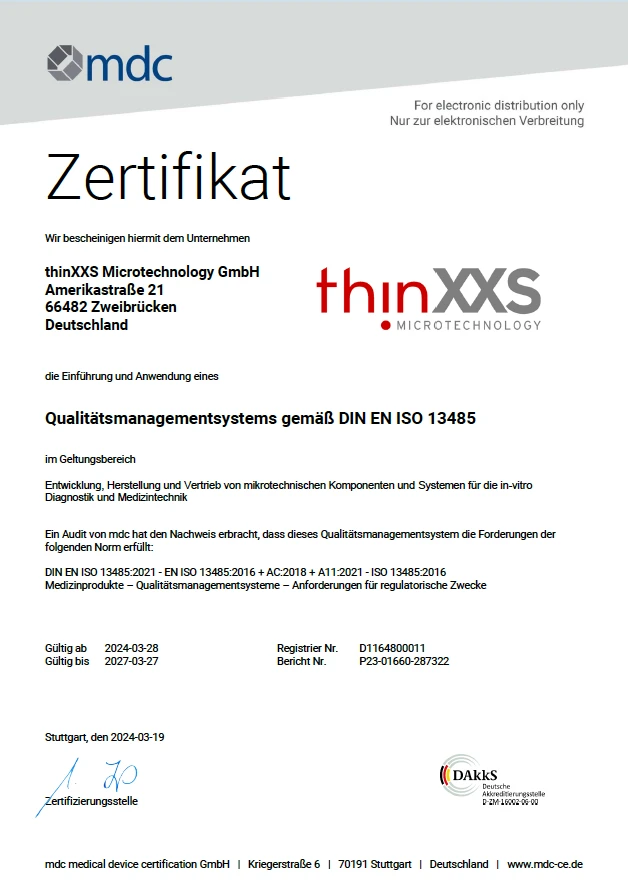 ISO 13485 Certificate