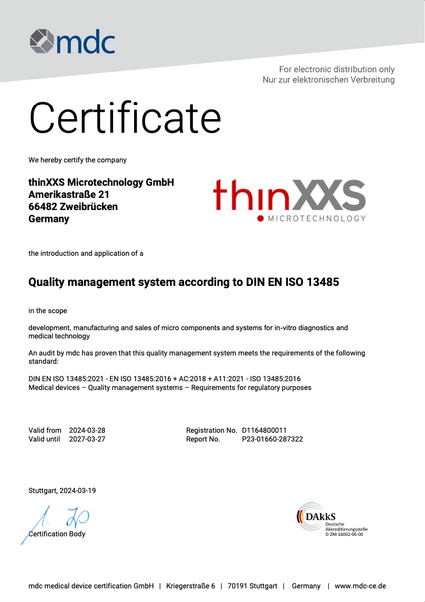 ISO 13485 Certificate